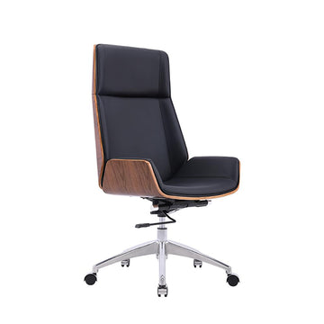 Faux Leather Office Chair Desk Chair with Wheels & Adjustable Height